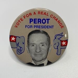 Perot For President Vintage Button/Pin *